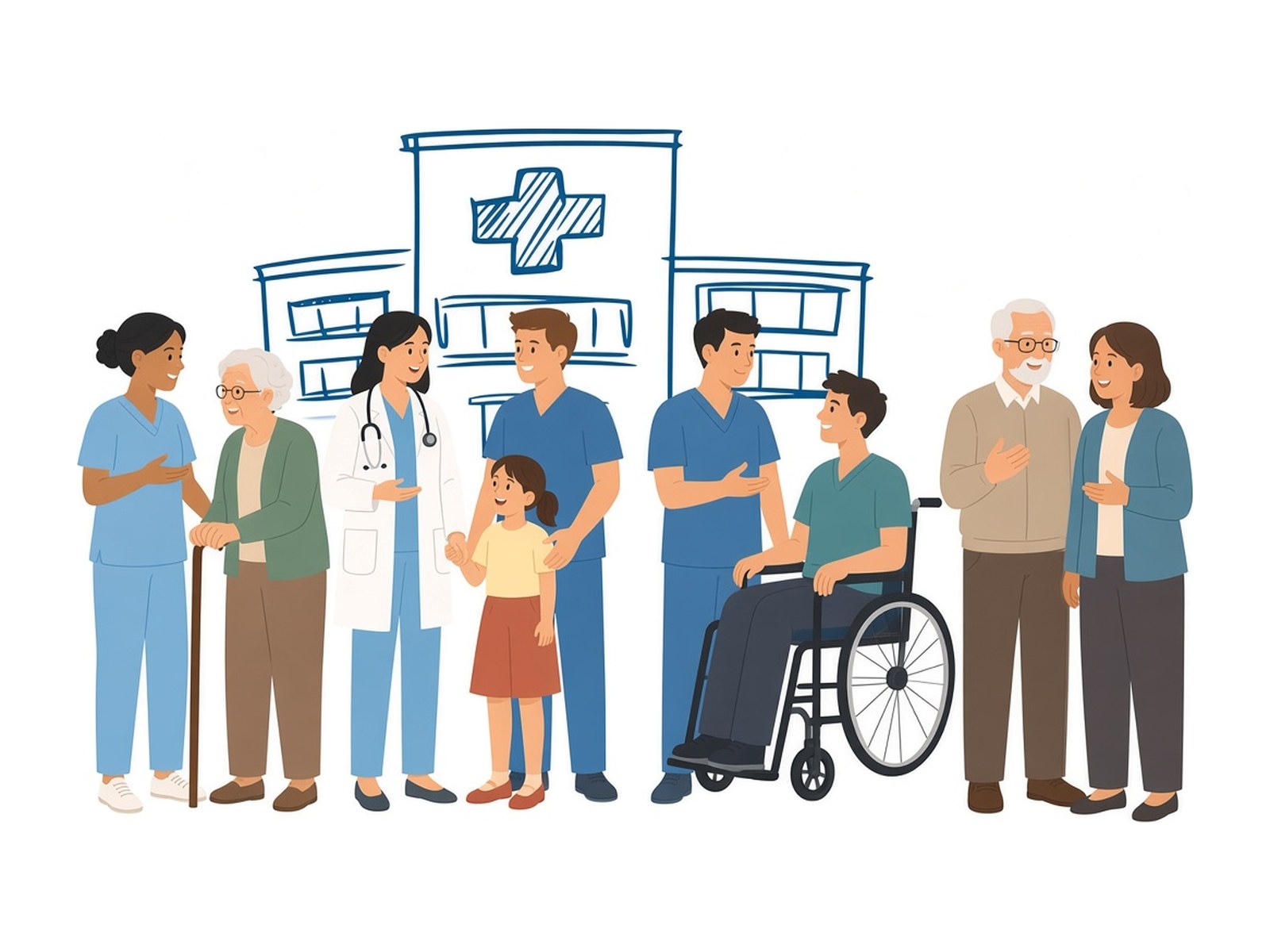 TfA 2027 Illustration Illustration zum Tag für Alle im Krankenhaus 2027